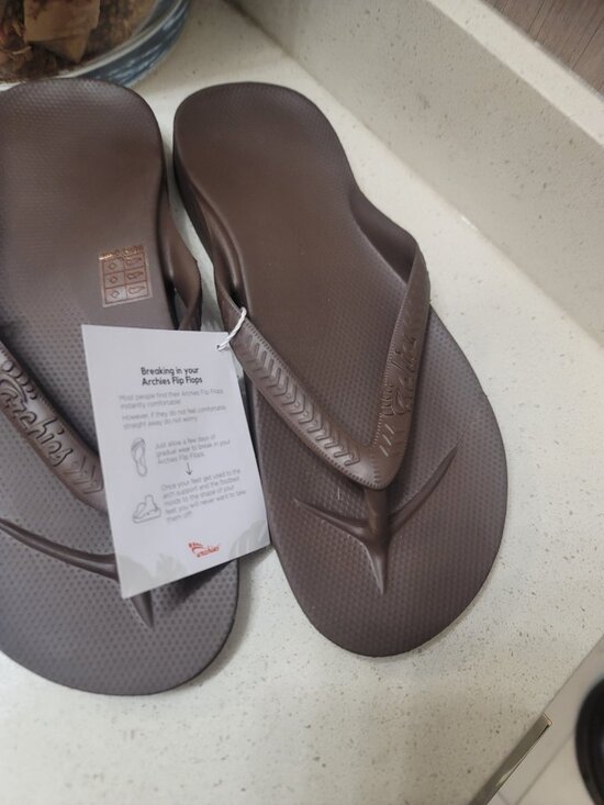 Archie’s Arch Support Flip Flops Unisex Men 8/ Women 9 New NWT Brown main image 8